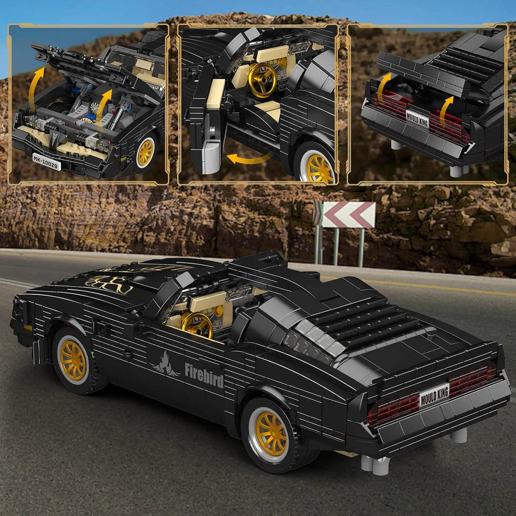 MOULD KING 10029 MOC Kreativ Ideell Firebird Retro Amerikansk Sportsbil Byggeklosser Berømt Bilkolleksjon Gaveleketøy