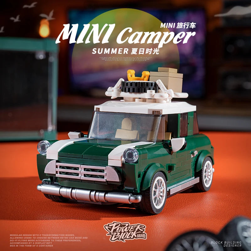 PB Creative City Retro Car Building Blocks T1 Campervan Beetle Camper Car Bricks Mini Camper Model Toys Kids Christmas Gifts