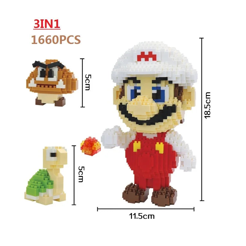 New Anime Mini Blocks Cute Cartoon Peach Luigi Building Bricks Toys for Children Present Bowser Valentine Girls Boy Juguetes - CADA BRICKS®