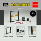 GFans NEW Model 1:64 Scale Diorama Car Garage Model With LED Lights Parking Lots City DIY Model Sets Collection Display Gifts