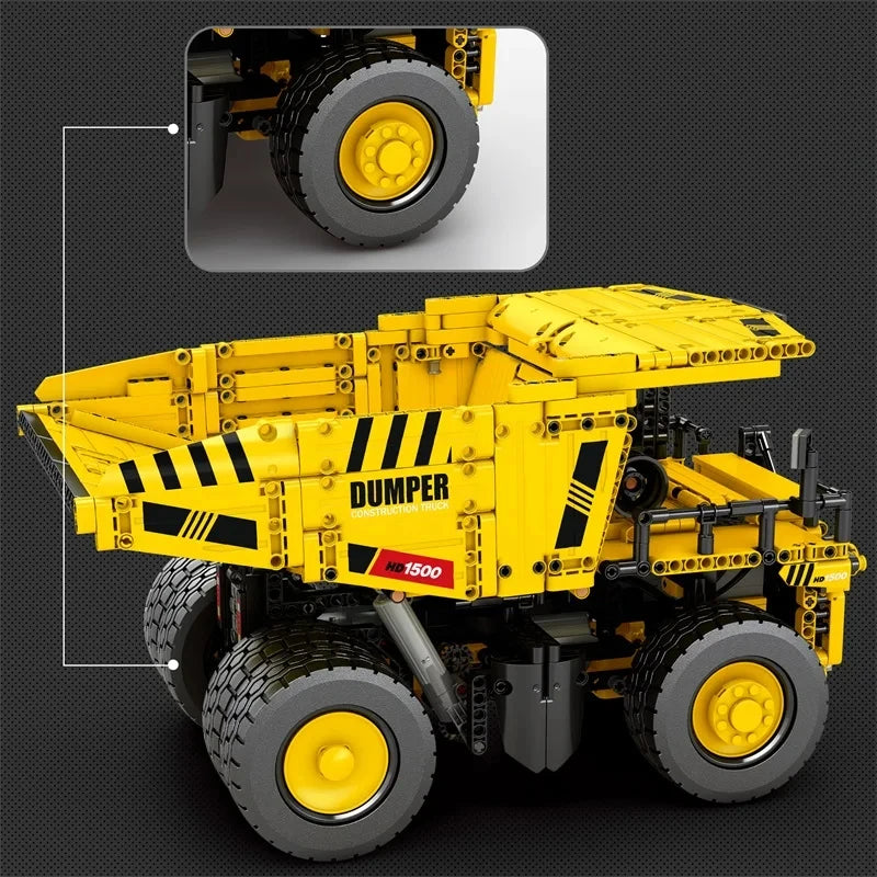 1622PCS Mining Dump Truck Building Blocks City Engineering Car Model Bricks Technology RC Car Model Children's DIY Toys Gifts