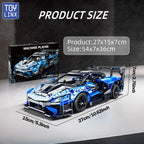 ToylinX 1/18 523 PCS Technical Mechanical Supercar Racing Racing Building Block Assembled Toy Car for Kids Boy Christmas Gifts