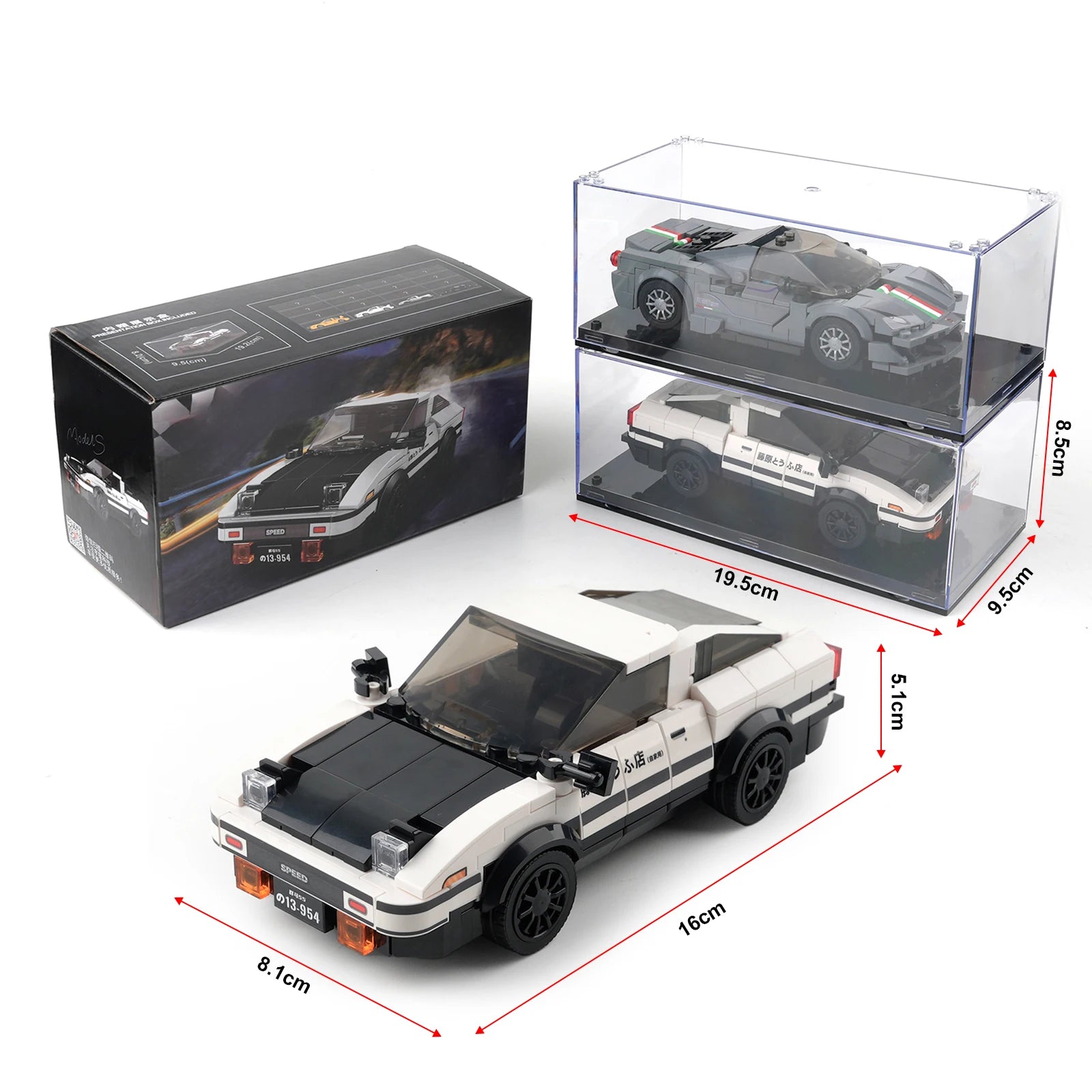 Mould King 27013 AE86 Initial D Car Models Building Sets with Display Case Collectible Model Car Kits Race Car Building Blocks - CADA BRICKS®