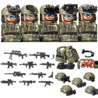 Military Army Figures Building Blocks SWAT Ghost Commando Special Forces Soldier Weapons Gun Hat Shield Belt AK Mini Bricks Toy - CADA BRICKS®