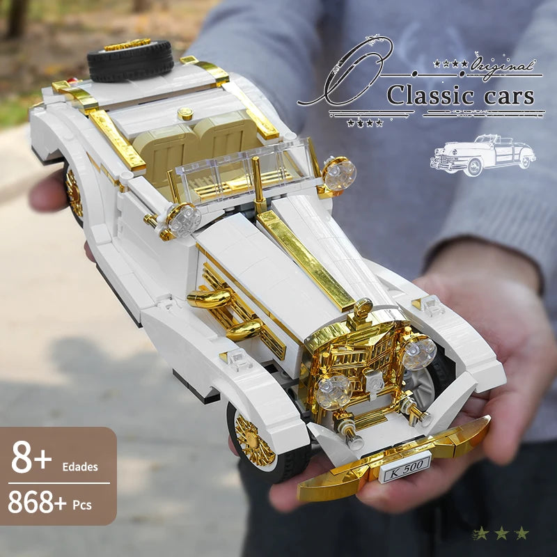 Technisch Origineel Retro Nostalgisch Klassiek Auto Bouwsteen Model Compatibel High-Tech Bakstenen Auto Ornamenten Speelgoed voor Kinderen Cadeau