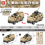 2024 Military Armoured Off-Road Vehicle Humvee Jeep H1 2 Modes Army Car Building Blocks Bricks WW2 Model Moc Toys Boys Kids Gift