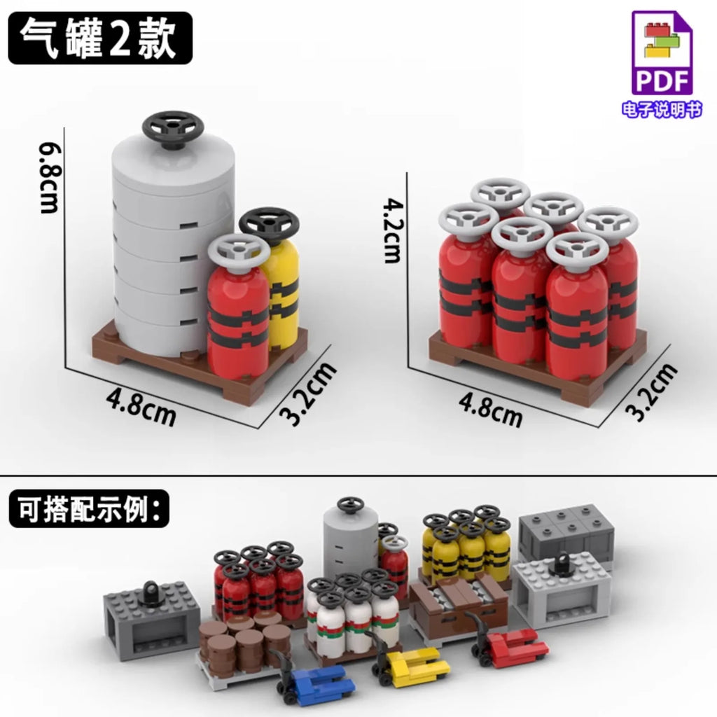 City Construction Building Blocks Set with Truck Crane Forklift Fuel Tank Transport Toy