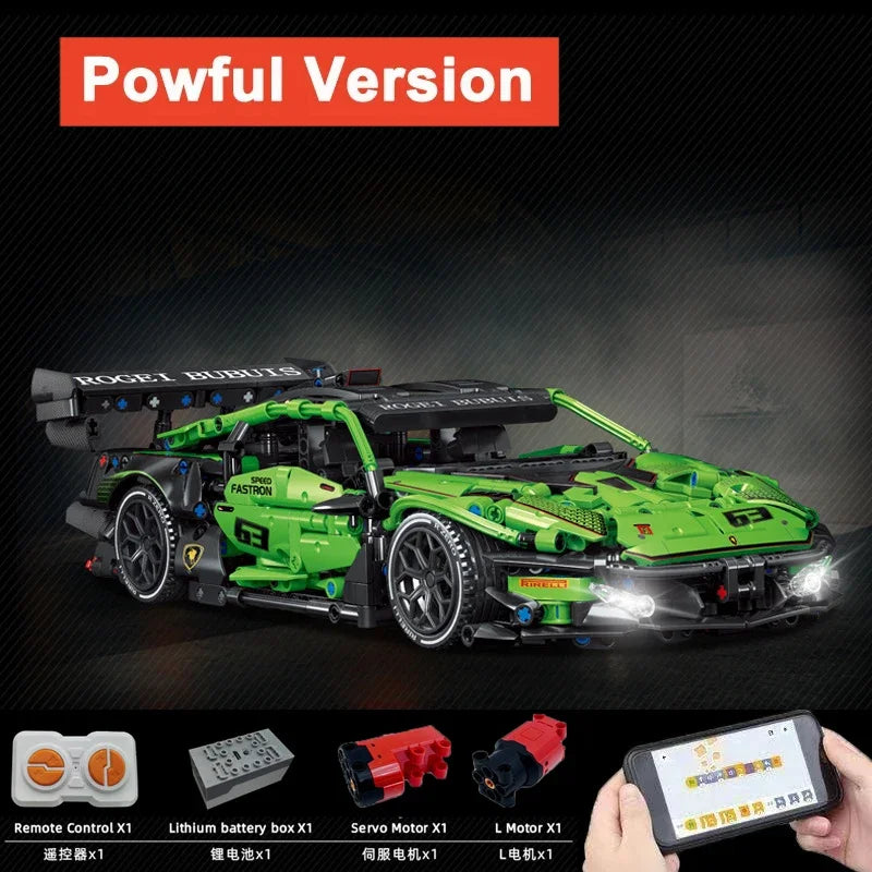 1644PCS Technical Super Speed Lamborghinis Sport Car Building Blocks Famous Race Vehicle Model Assemble Bricks Toys For Children