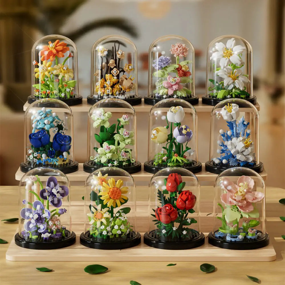 Diy Micro Flower Building Blocks Mini Bricks Particles Eternal Life Flowers Home Decoration Assembling Puzzle Toy Christmas Gift - CADA BRICKS®