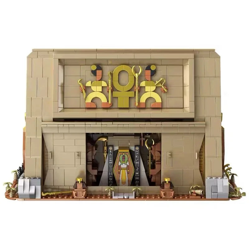 MOC 2025 New Egyptian Pharaonic Pyramid Building Blocks Ancient Desert Temple Architecture Mummy Brick Puzzle Toys Children Gift