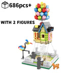 New Film Up City Expert Float Balloon Flying House Figure Building Blocks Bricks Street Scene Villa Model Assembly Toy Kid Gift