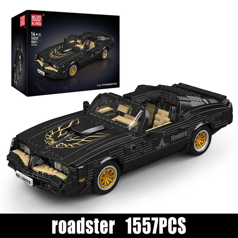 MOULD KING 10029 MOC Creative Ideal Firebird Retro American Sports Car Building Blocks Famous Car Collection Gift Toy