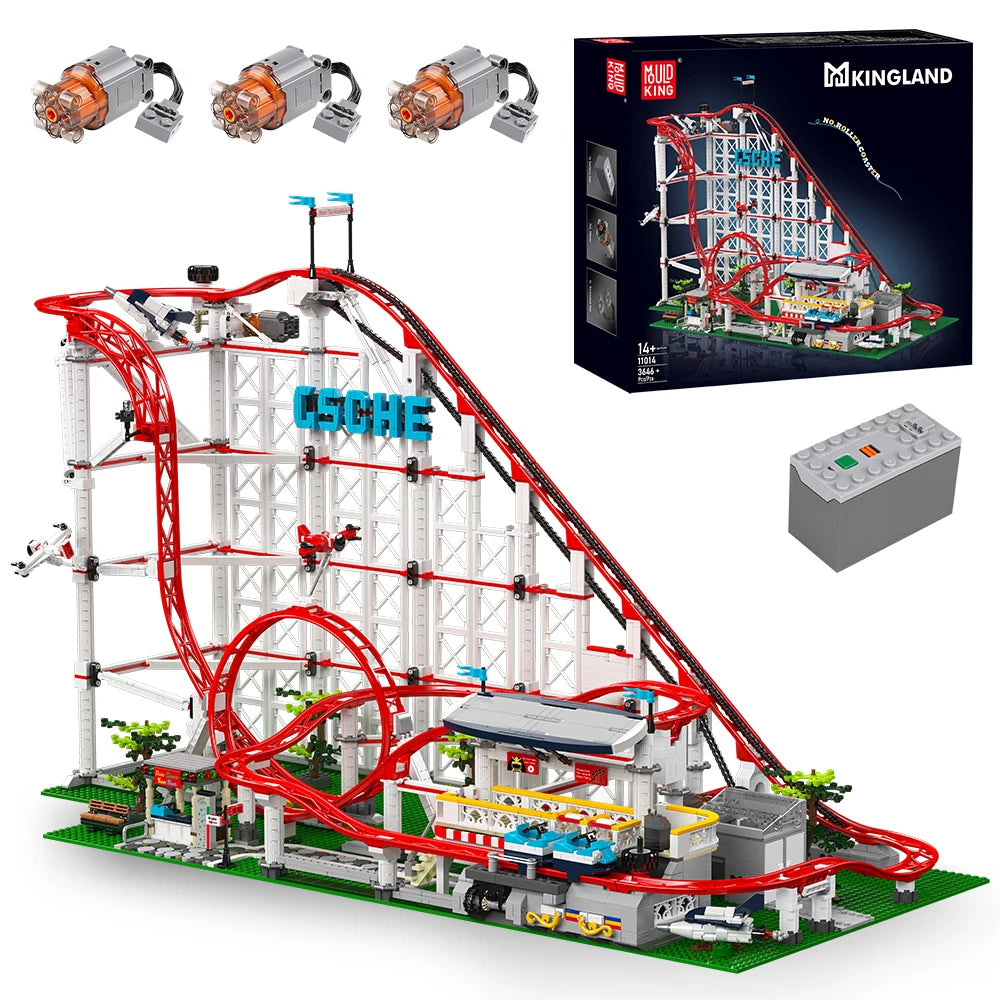 Mould King 11014 Technical Roller Coaster Building Block The Motorized Roller Coaster Model Set Compatible With 10261 Brick Toys