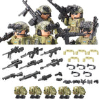 Military Army Figures Building Blocks SWAT Ghost Commando Special Forces Soldier Weapons Gun Hat Shield Belt AK Mini Bricks Toy - CADA BRICKS®