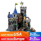 933PCS MOC Lakeside County Fortress Castle Model European Medieval Street View Architecture Modular Building Blocks Toys Gift
