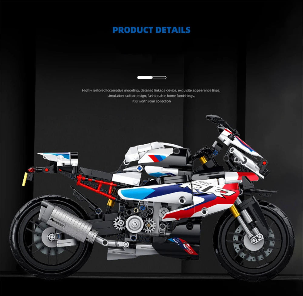 Technical Ducatied Motorcycle Building Blocks Moto Racing Motorbike City Vehicle Bricks MOC Modelset Kits Kids Construction Toys