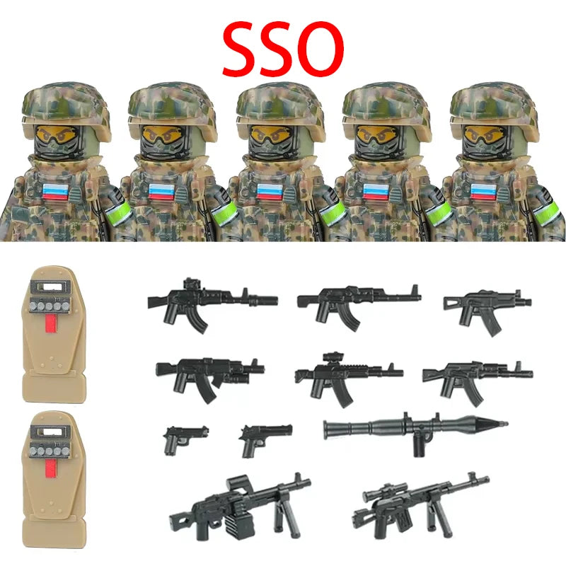 Military Army Figures Building Blocks SWAT Ghost Commando Special Forces Soldier Weapons Gun Hat Shield Belt AK Mini Bricks Toy - CADA BRICKS®