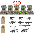Military Army Figures Building Blocks SWAT Ghost Commando Special Forces Soldier Weapons Gun Hat Shield Belt AK Mini Bricks Toy - CADA BRICKS®