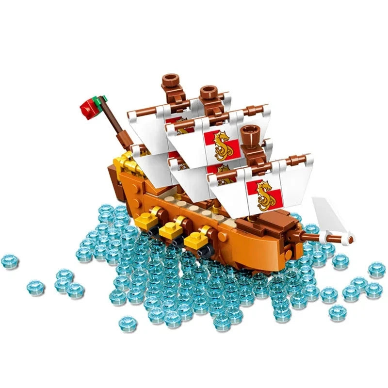 21313 Ideas Ship in Bottle Pirates Building Blocks Construction Set Moc Bricks with Stand Boys Toys For children Christmas Gifts - CADA BRICKS®