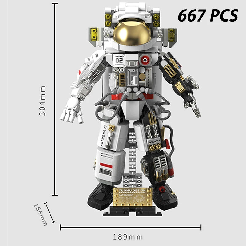 UFO Flying saucer Building block Alien Ship Spacecraft Astronaut Creative assembly ornament puzzle toy boy gift