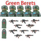 Military Army Figures Building Blocks SWAT Ghost Commando Special Forces Soldier Weapons Gun Hat Shield Belt AK Mini Bricks Toy - CADA BRICKS®