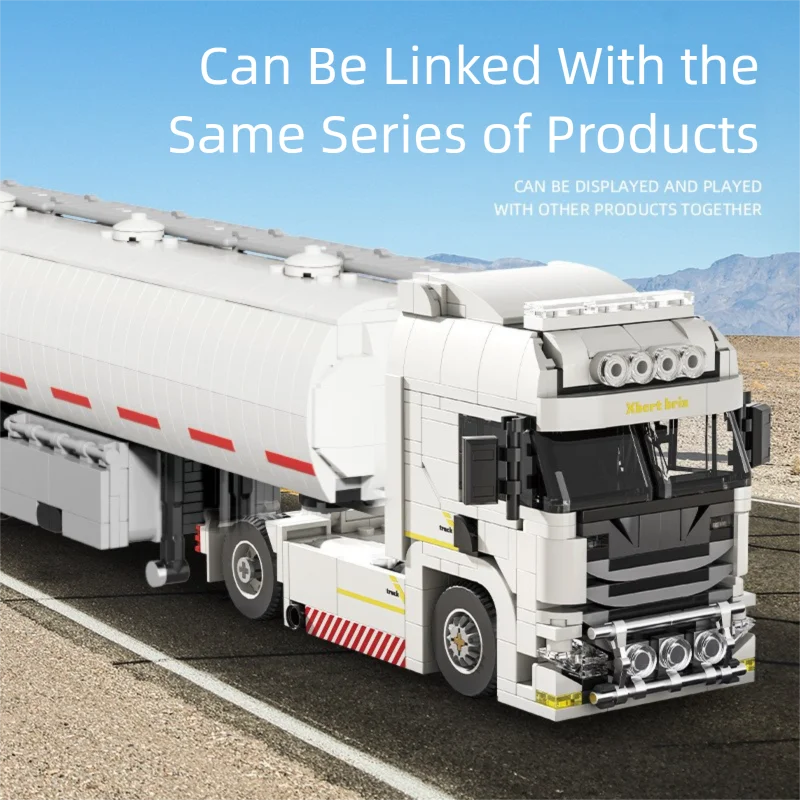 421PCS European Truck Head Building Blocks Connectable Container Trailer Model Bricks Educational DIY Toys For Children's Gifts