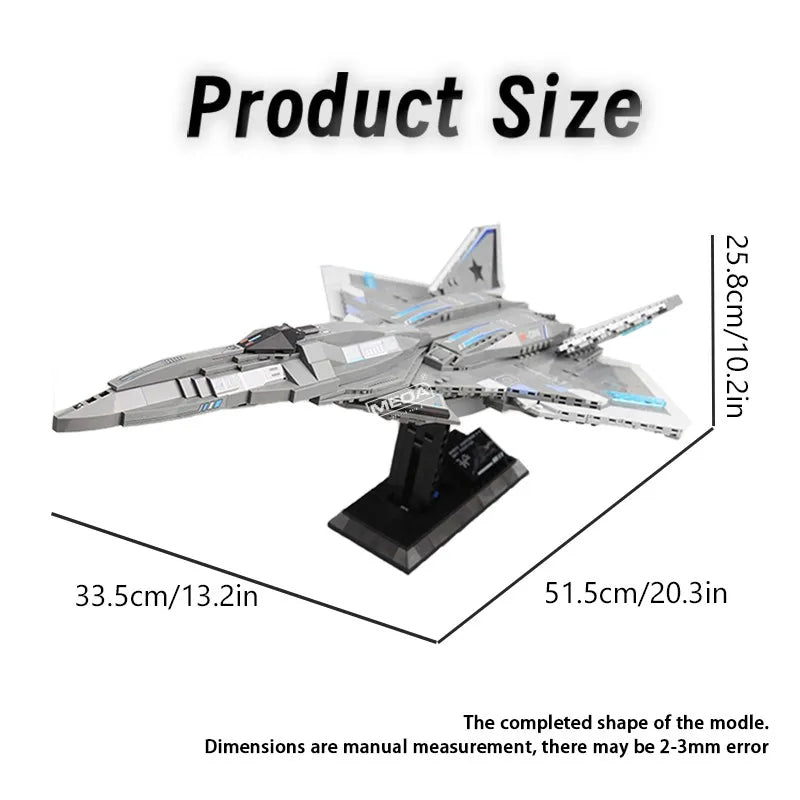 1226 Pcs F-22S Fighter Jet Building Block Set DIY Aircraft Bricks Toys Self-assemble Military Plane Model for Kids Gift ﻿