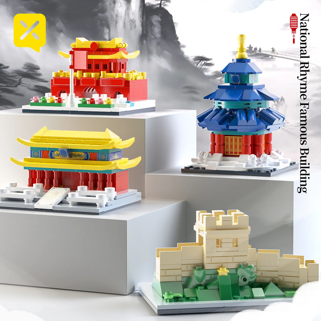 Famous China Architecture Tower Building Blocks Toys Yellow Crane Tower City Historical Children Assemble Brick Toys Boys Gift