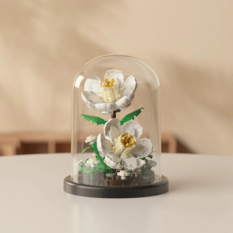 DIY MOC Flower Arrangement Dust Cover Tulip Rose Sunflower Plants Succulents Gardens Building Blocks Model Kids Sets Kits Toys - CADA BRICKS®