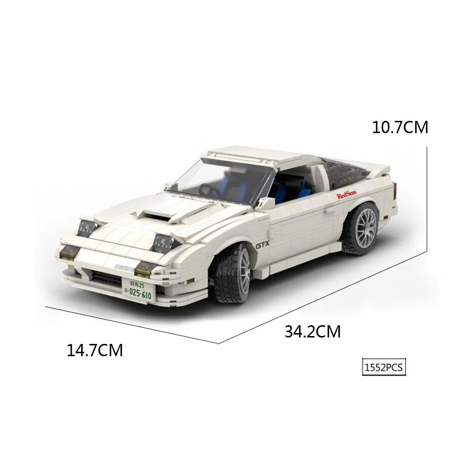 Technical Build Block 1:12 Scale Japan Racing Anime Initial D RX7 Sport Car 2.4ghz Remote Control Vehicle Toy Brick With Light - CADA BRICKS®