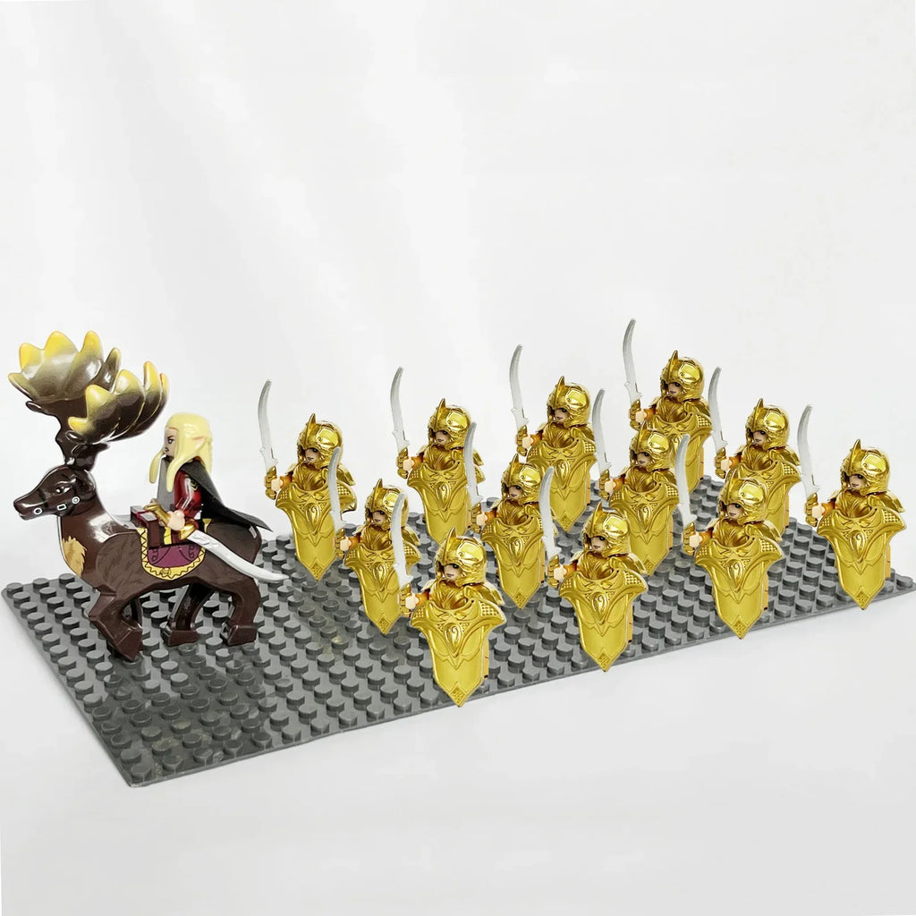 13pcs Castle Knight Rohan Azog Orcs Half-Beast Human Army Elf Guards Roman Solider Minifig Building Block Toys for Kids