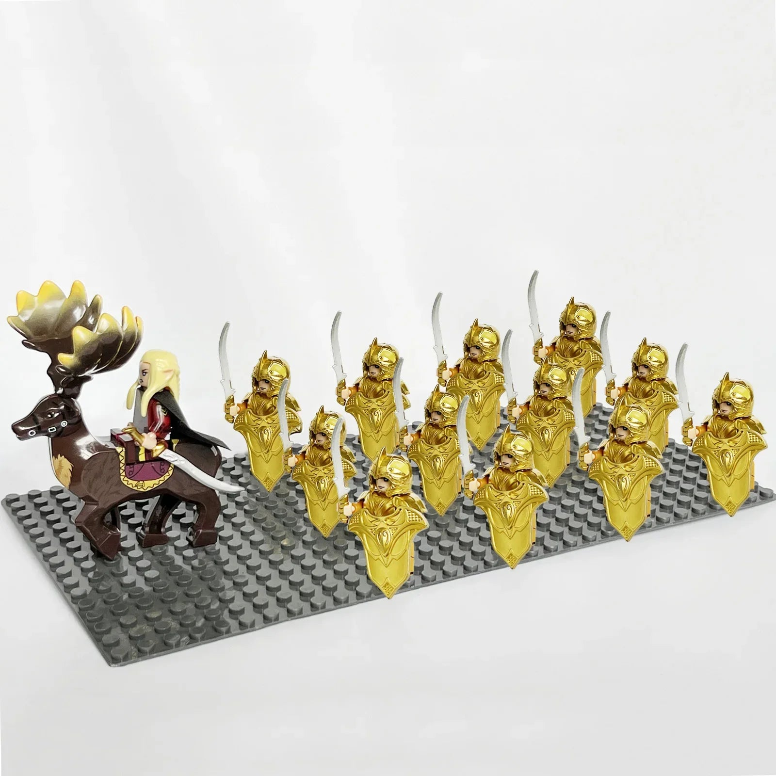 13pcs Castle Knight Rohan Azog Orcs Half-Beast Human Army Elf Guards Roman Solider Minifig Building Block Toys for Kids