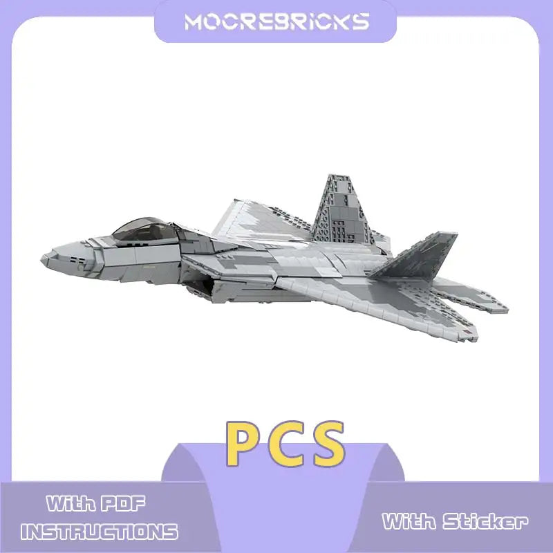 Militair oorlogsvliegtuig A F-22 Raptor modelset luchtmacht multifunctionele jager bouwstenen creatieve expert speelgoed kinderen verzamelcadeau