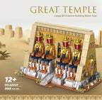 MOC Ancient Egyptian Pharaonic Pyramid Temple Building Blocks Architectural Building Toy Statues Hieroglyphics for Gift 2666PC