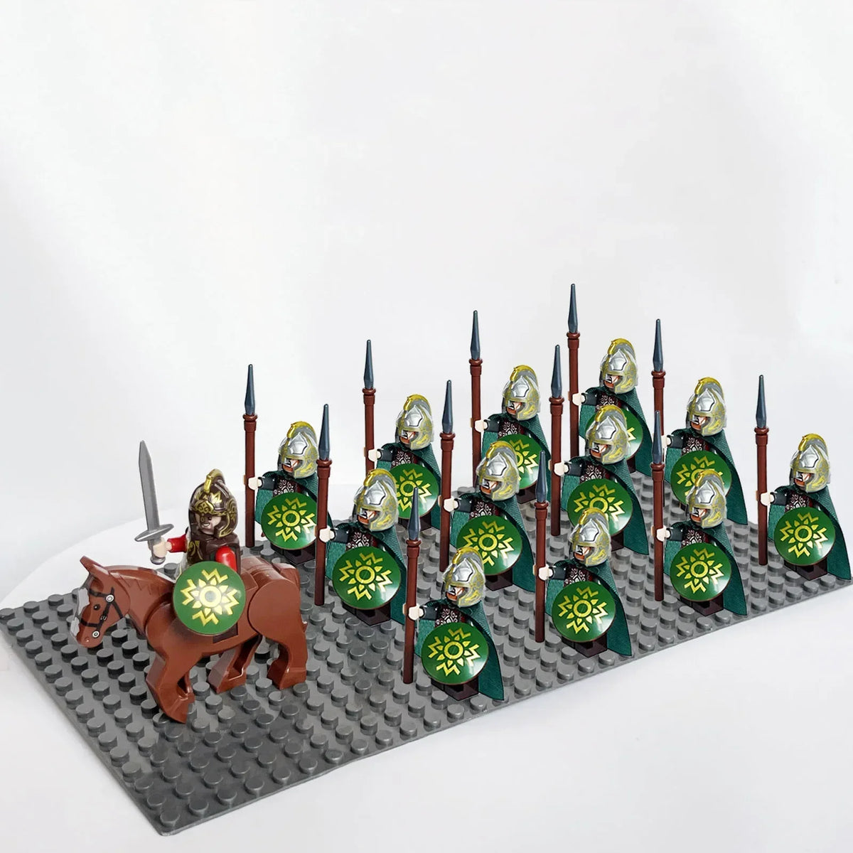 13pcs Castle Knight Rohan Azog Orcs Half-Beast Human Army Elf Guards Roman Solider Minifig Building Block Toys for Kids