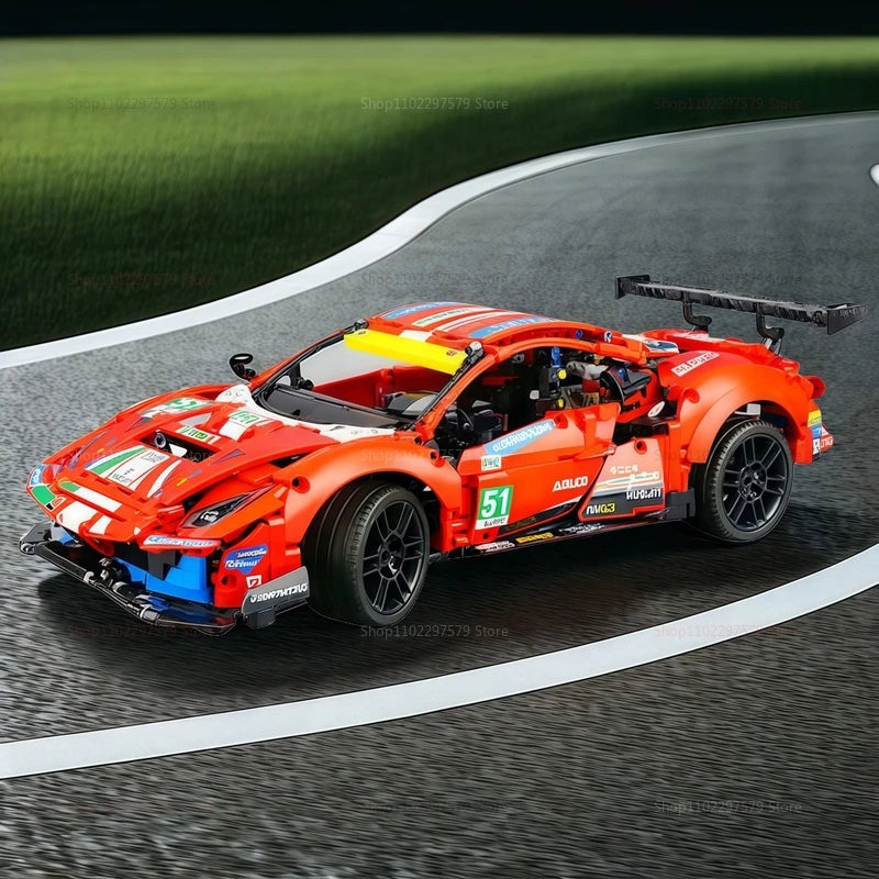 Technical 1684PCS 488GTE Race Car 42125 Serie Mechanical Group Performance Sport Car Diy Display Model Car Collection Decor Gift