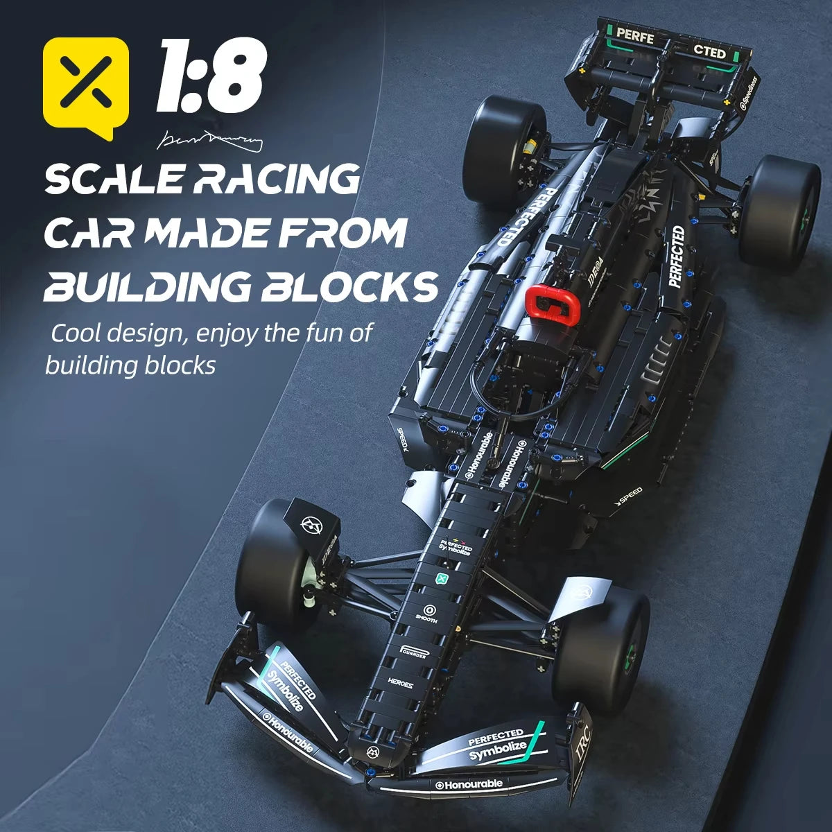 1777PCS Technical Racing 1:8 Classic Performance Building Blocks Supercar Models Kit DIY Toys for Childrens Holiday Gift