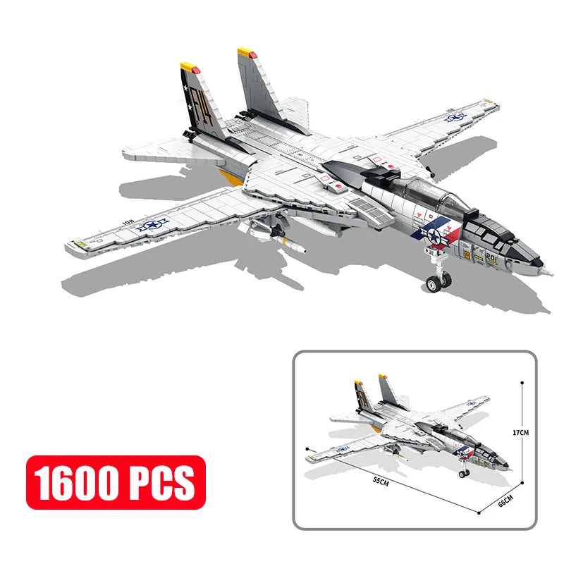 MOC Military Series Jump Jets F14 F16 F18 F22 F35 Aircraft Building Blocks War Fighter Model Bricks Toys For Childrens Boy Gifts
