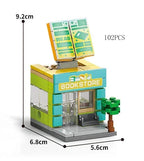 2025 Mini Shop Market Street View Sets Model Building Blocks Hamburger Restaurant Retail Store Creative Architecture Friend