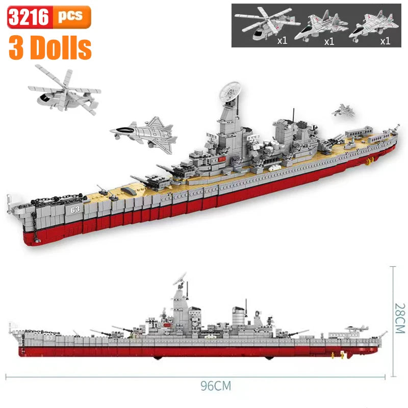 SEMBO Shandong Aircrafted Carrier Modular Building Blocks Military Navy Battleship Model Bricks WW2 Soldiers Toys For Kid Gift - CADA BRICKS®