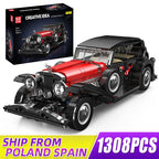 Mould King 10114 MOC Technik American Oldtimer Car Building Blocks Set Car Collectibles Toys Gift for Adults and Kids