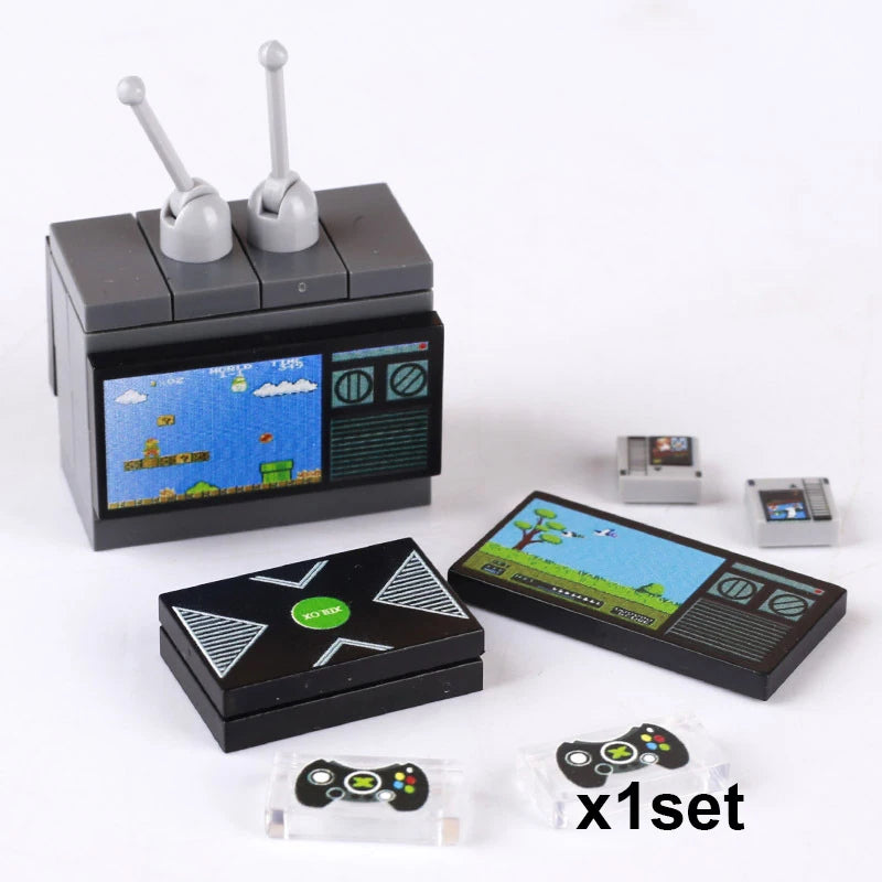 City Printed Accessories Building Blocks Computer Controller Monitor Keyboard Dashboard Mobile Phone Radio Mini Bricks Kids Toys - CADA BRICKS®