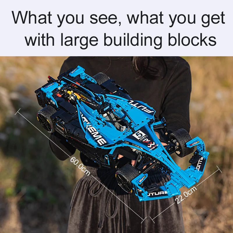 Cada 1667 Stück Fernbedienung Super Drift Rennwagen Bausteine Stadt RC Extremsportfahrzeug Bausteinspielzeug für Kinder