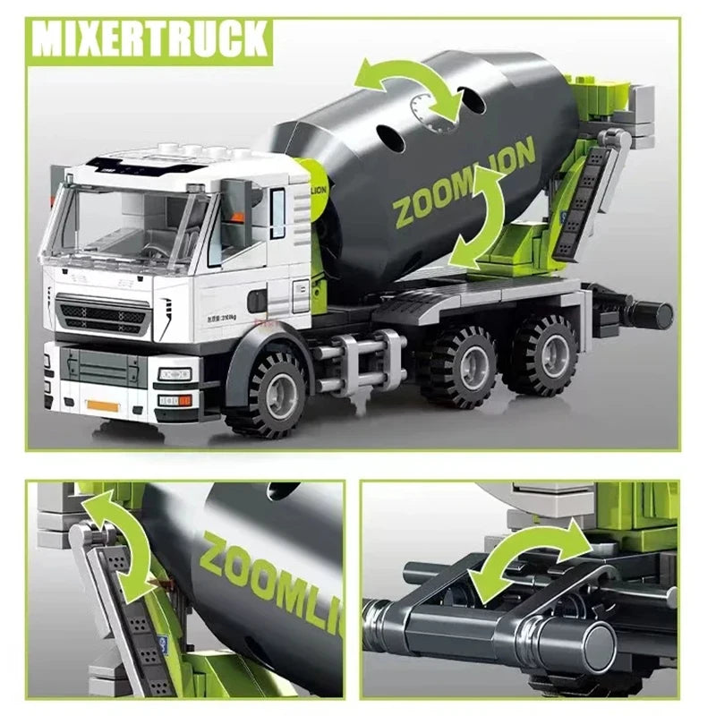 City Engineering Trucks Building Blocks Crane Bulldozer Excavator Childrens Car Construction MOC Bricks Sets Toys For Kids Gifts