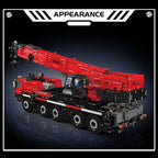 MOULD KING 17073 17074 Technical City Engineering LTM1110 Mobile Crane APP Remote Control Building Blocks Truck Toys for Adults