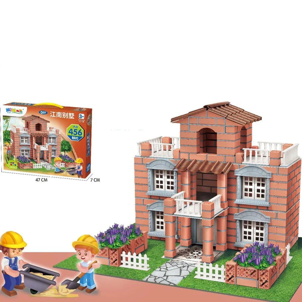 Multicolor DIY Building House Block Set Plastic Tile Houses Assemble T ...