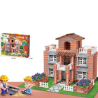 Multicolor DIY Building House Block Set Plastic Tile Houses Assemble Toy Miniature Size Villa Model Mini Brick Assembly