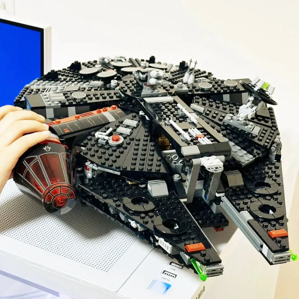 1579PCS Dark Falcon Star Ship Building Blocks - Advanced DIY Space Model for Adult Hobbyists