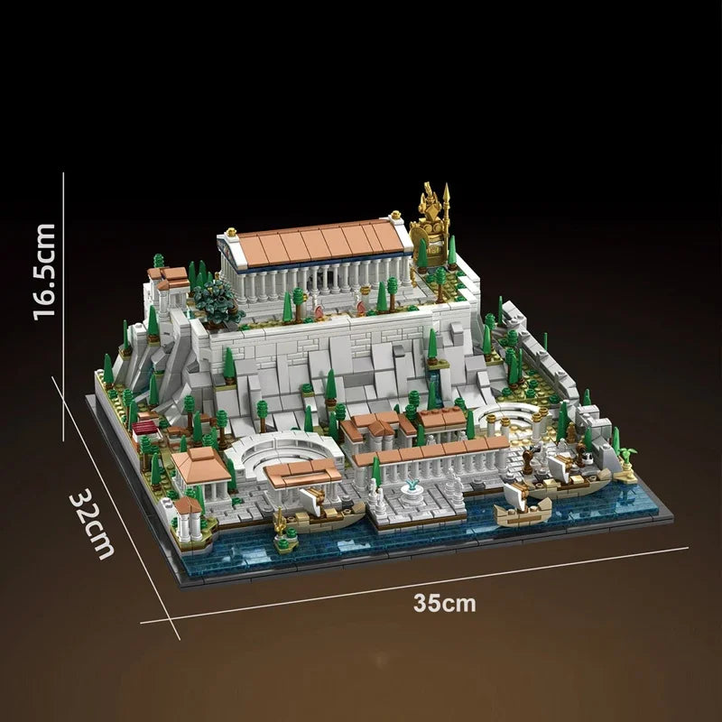 Creative Expert MOC 66034 Retro Temple Greece Acropolls in Athens Castle of Athens Model 1988PCS Building Blocks Brick Toys
