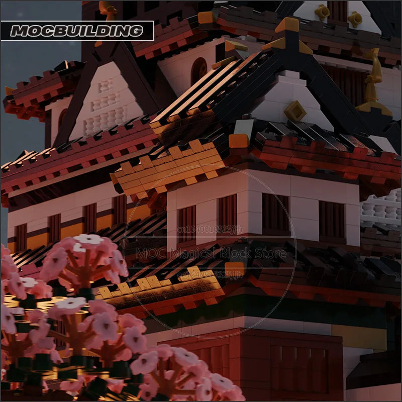 Medieval Japan Shogun Castle MOC Building Blocks Famous Architecture Sets Technology Bricks DIY Assembly Collection Model Toys